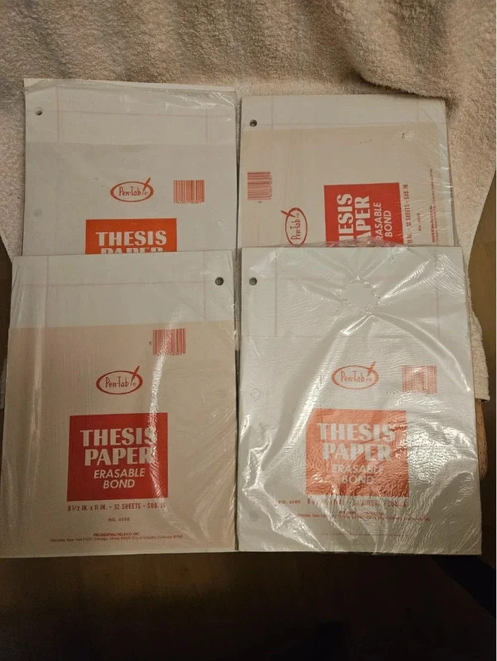 Vtg Pen-Tab Typing Thesis Paper Erasable Bond No. 6500 8.5x11 32 Sheets Lot of 4